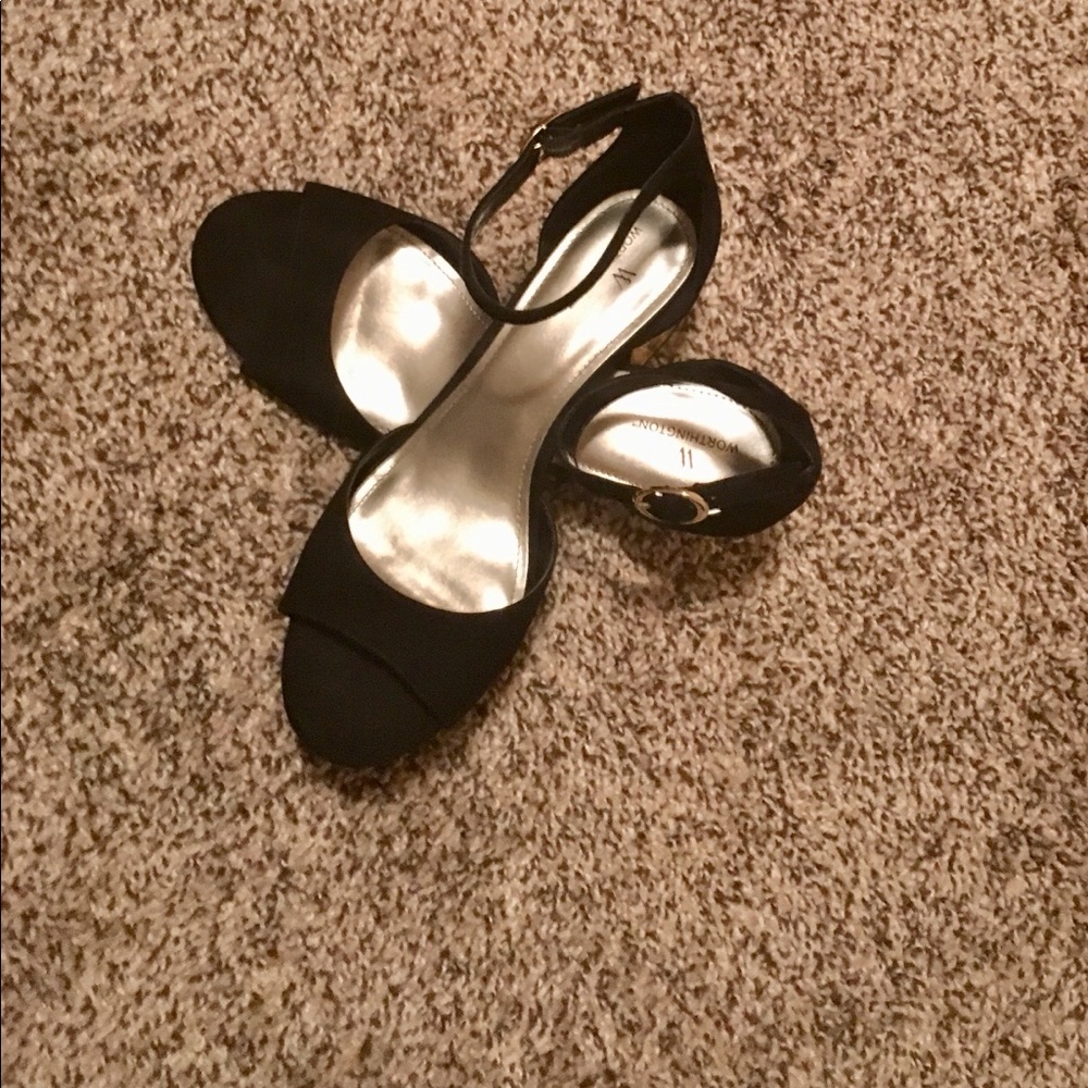 Black/Gold Chunky Heels